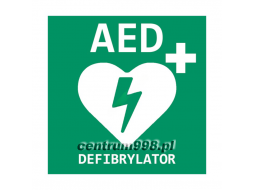 Tablica informacyjna AED - 25x25 cm